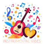 A brightly colored living room with vibrant pillows, indoor plants, sunlight streaming through windows, a coffee table with cups, and the words "MORNING VIBES" overlaid. Songdoodlz Quality Royalty Free Music